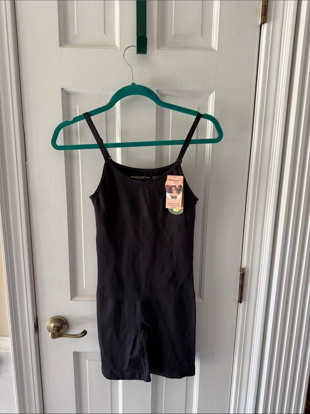 Shapermint Black Tank Romper with Adjustable Straps